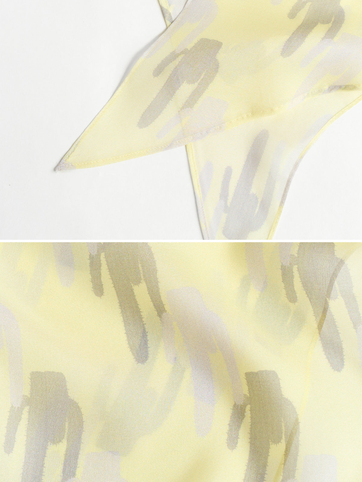 Lost Pattern x NYBG "Oasis Charms" Silk Chiffon Neck Scarf - Yellow
