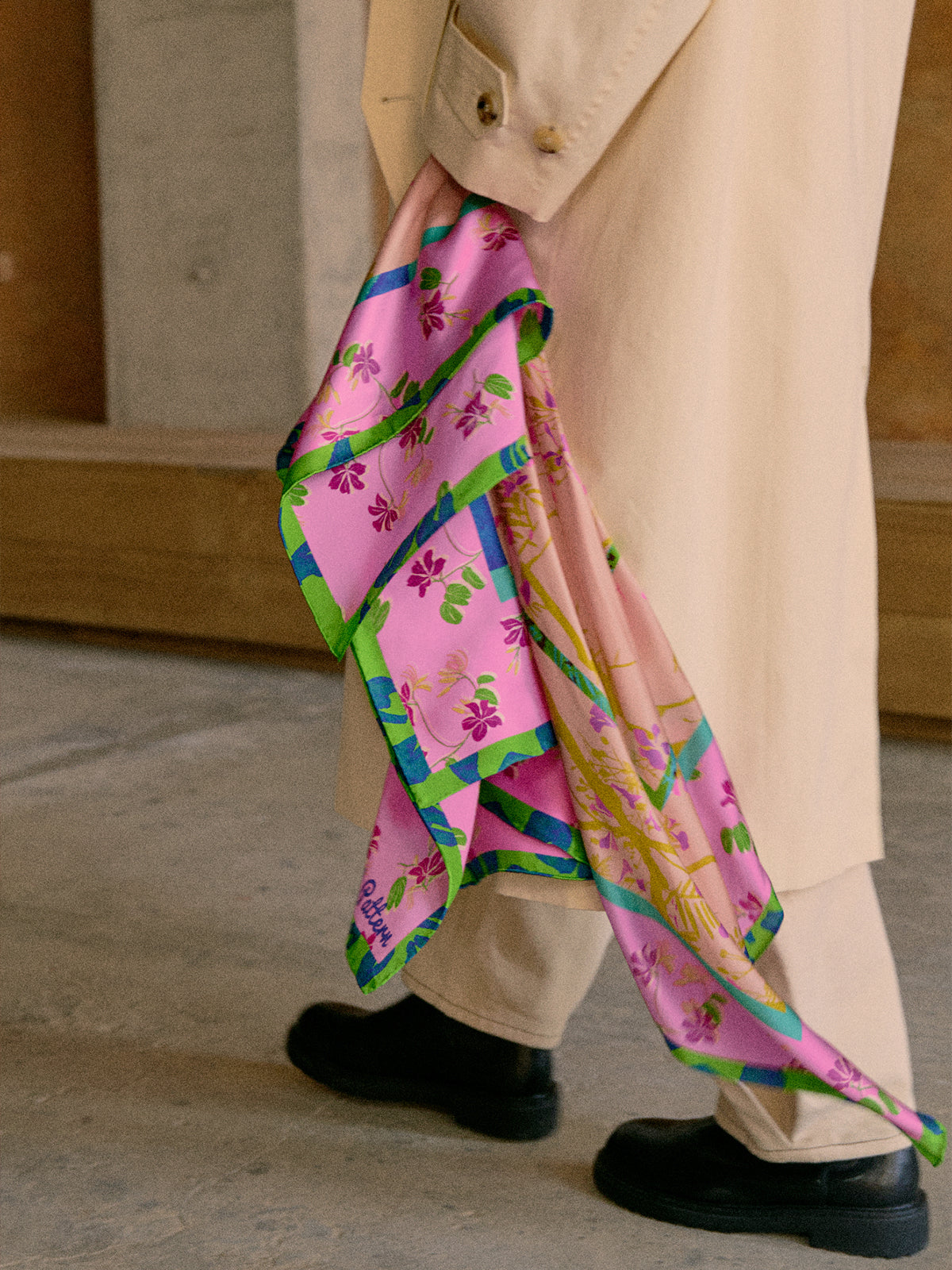 Extra Large Large Square Scarf Satin Scarf Large Watching Over Me