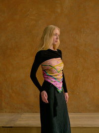 "Floral Tapestry" Large Silk Scarf - Pink