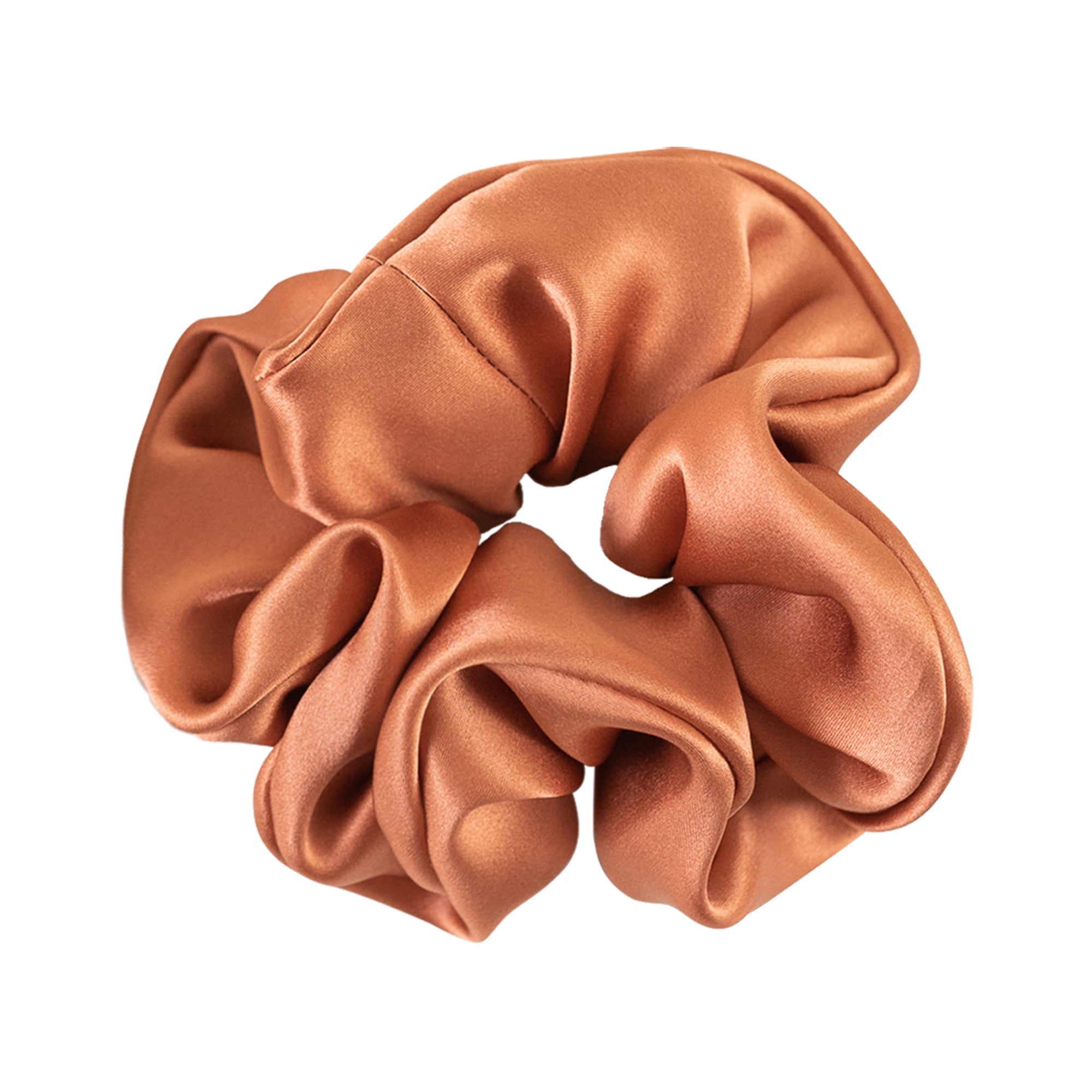 "Silken Hair" Silk Scrunchie Hair Tie - Caramel - Caramel - LOST PATTERN Scrunchie