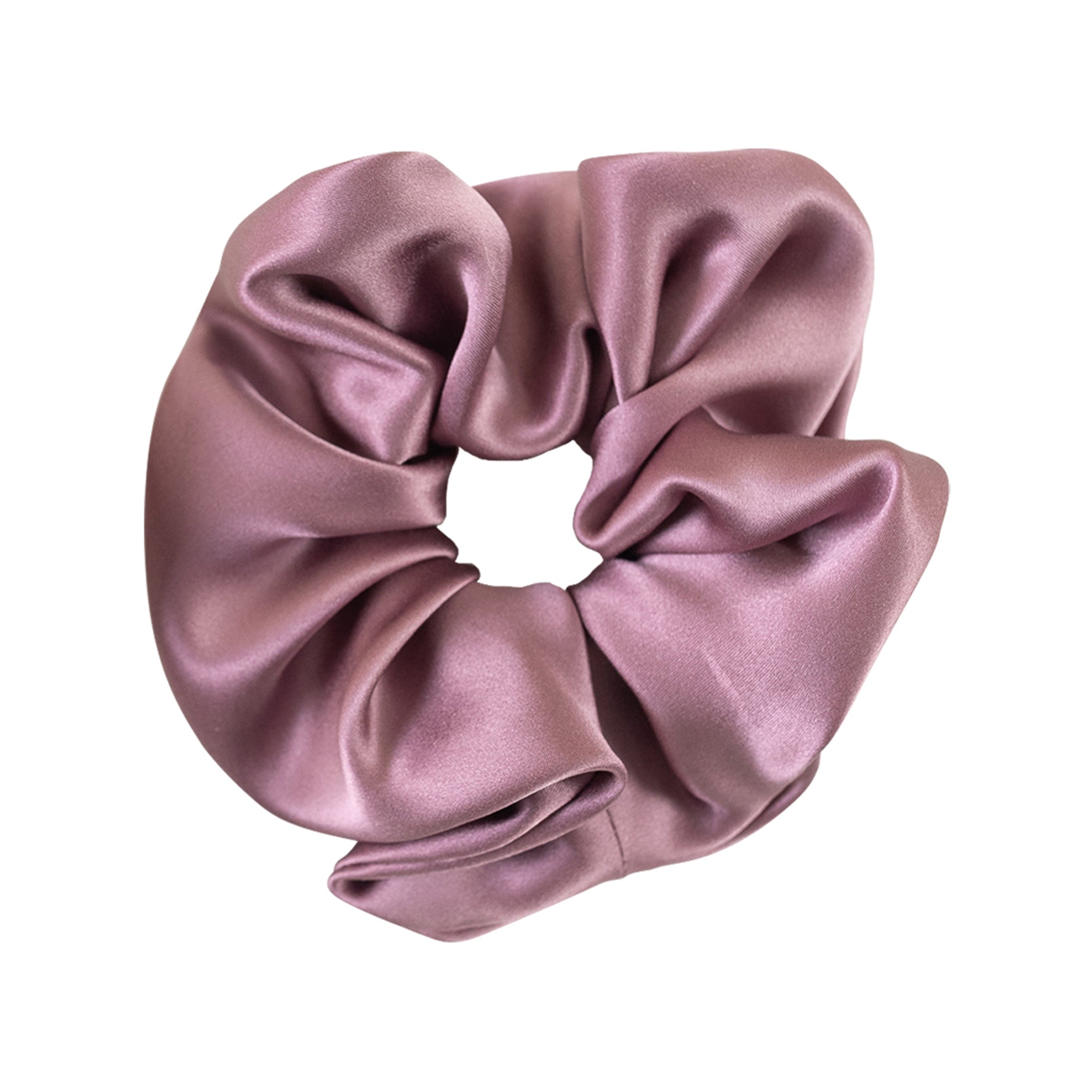 "Silken Hair" Silk Scrunchie Hair Tie - Mauve