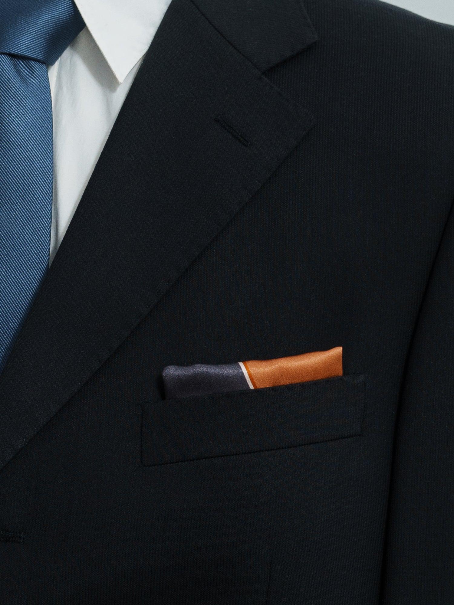 "Modular" Silk Pocket Square - Orange - LOST PATTERN Silk Pocket Square