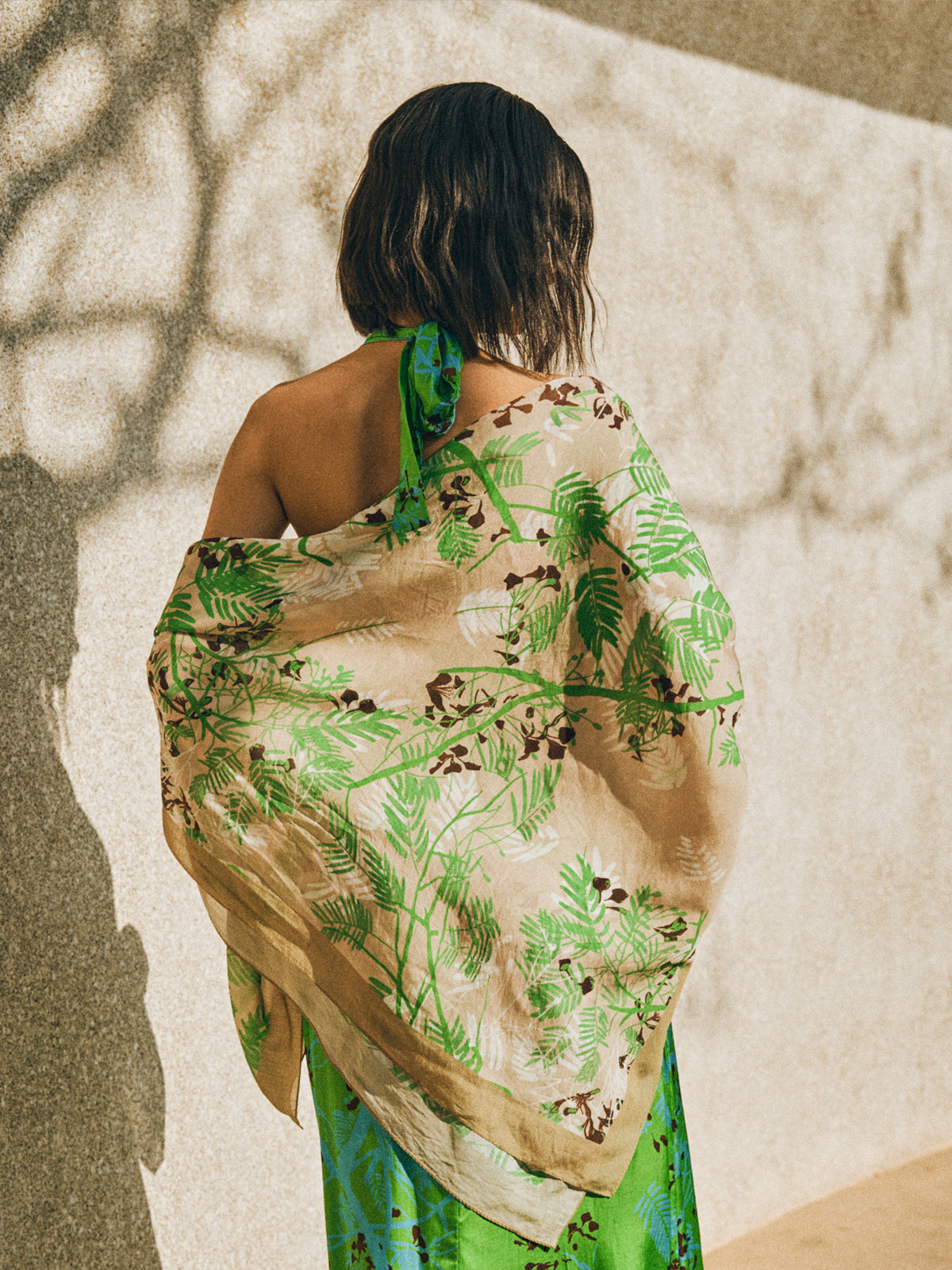 "Coco Dream" Beach Sarong Wrap  - Khaki & Green