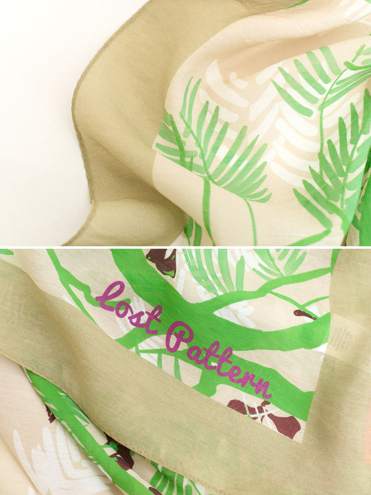 "Coco Dream" Beach Sarong Wrap  - Khaki & Green