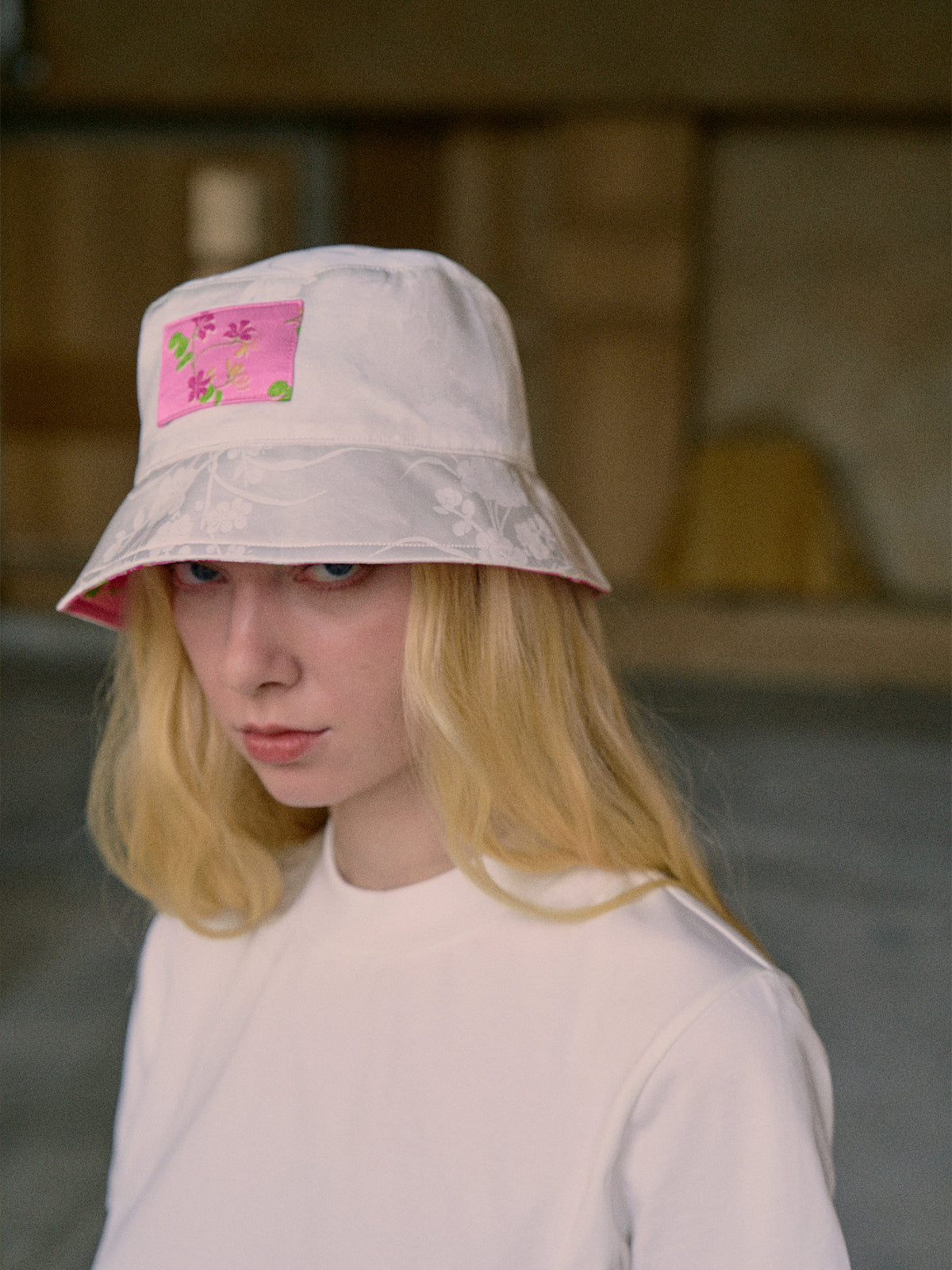 "Beach Blossom" Reversible Bucket Hat - Pink - Pink - LOST PATTERN Hats