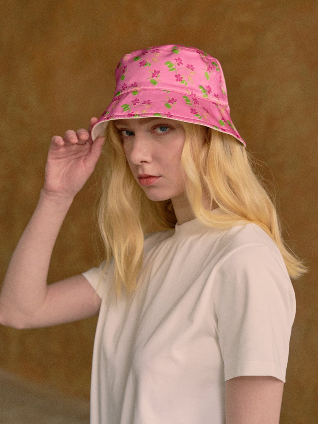 "Beach Blossom" Reversible Bucket Hat - Pink - Pink - LOST PATTERN Hats