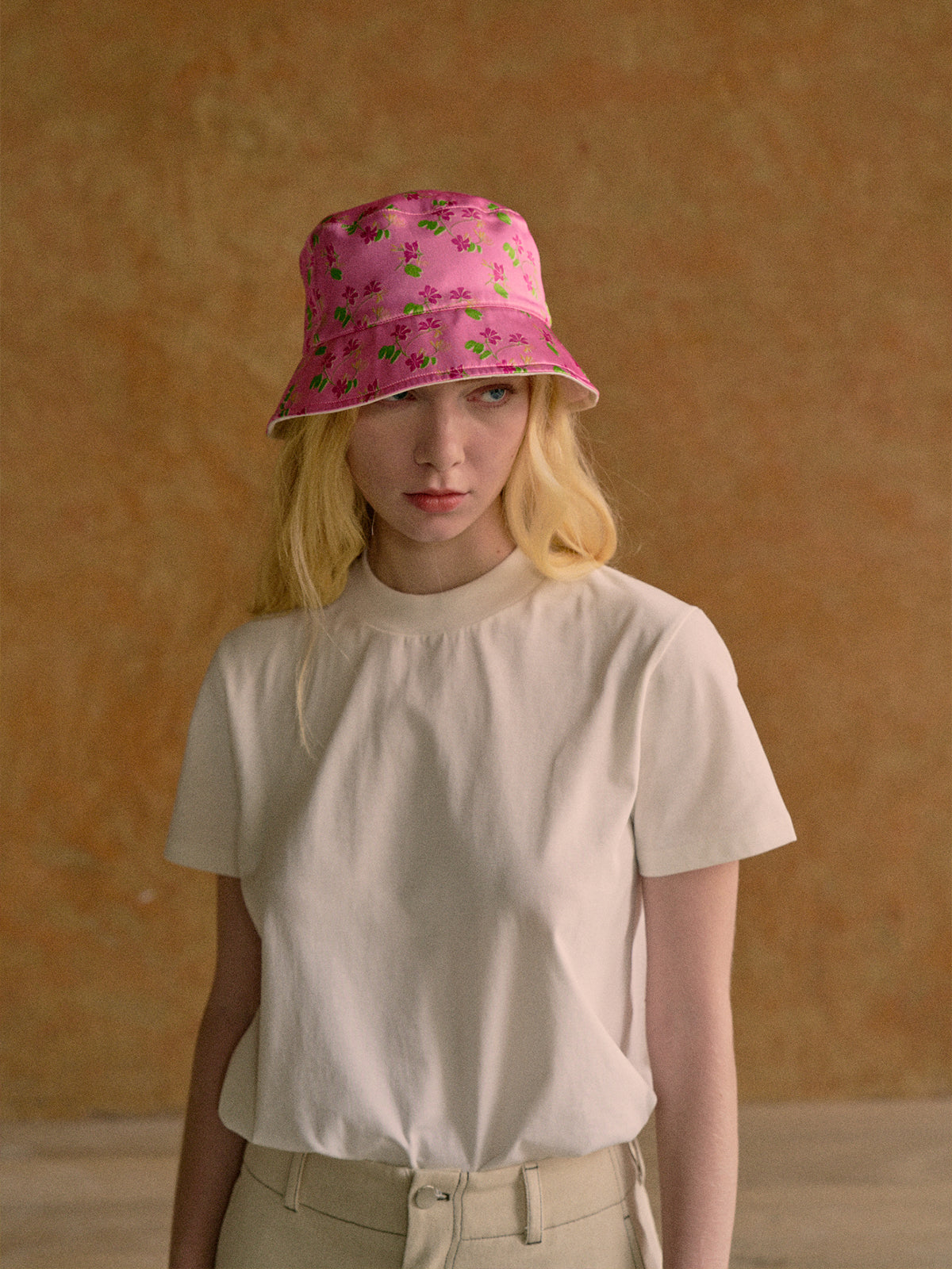 "Beach Blossom" Reversible Bucket Hat - Pink - Pink - LOST PATTERN Hats