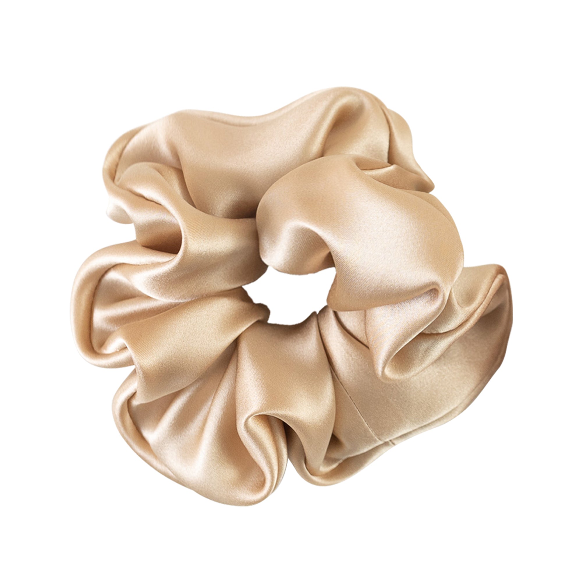 "Silken Hair" Silk Scrunchie Hair Tie - Champagne - Champagne - LOST PATTERN Scrunchie