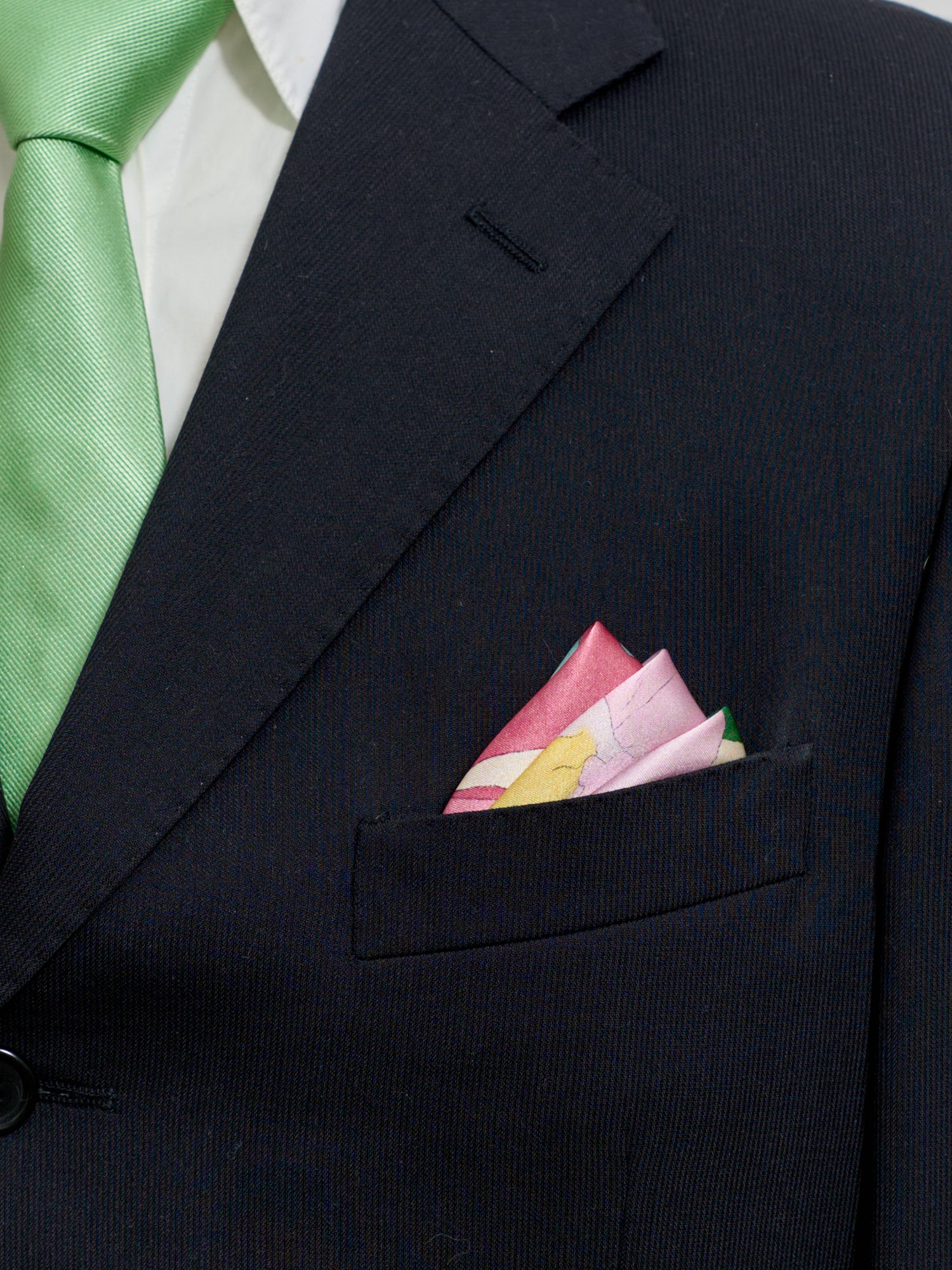 "Cartagena" Silk Pocket Square - Champagne - LOST PATTERN Silk Pocket Square