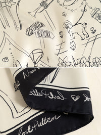 "New York in Sketches" Silk Pocket Square - Black & White