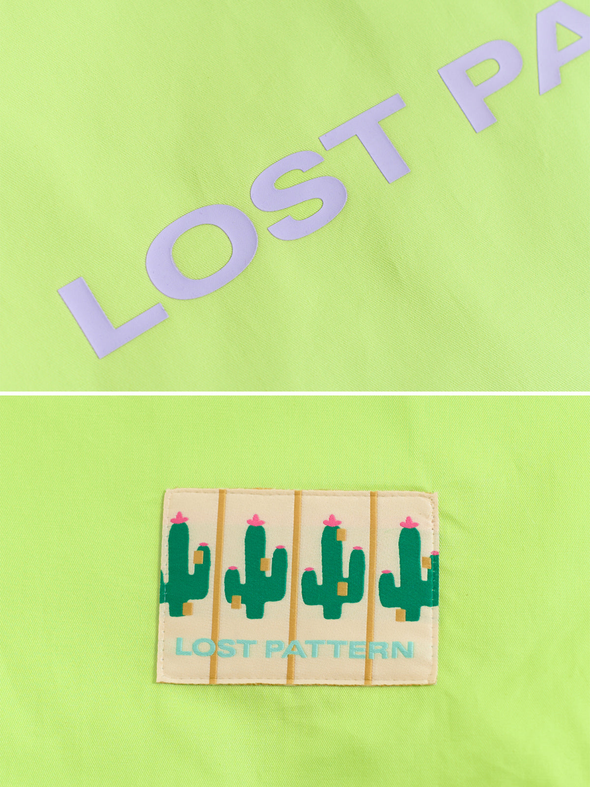"Cactus" Cotton Tote Bag - Lime Green