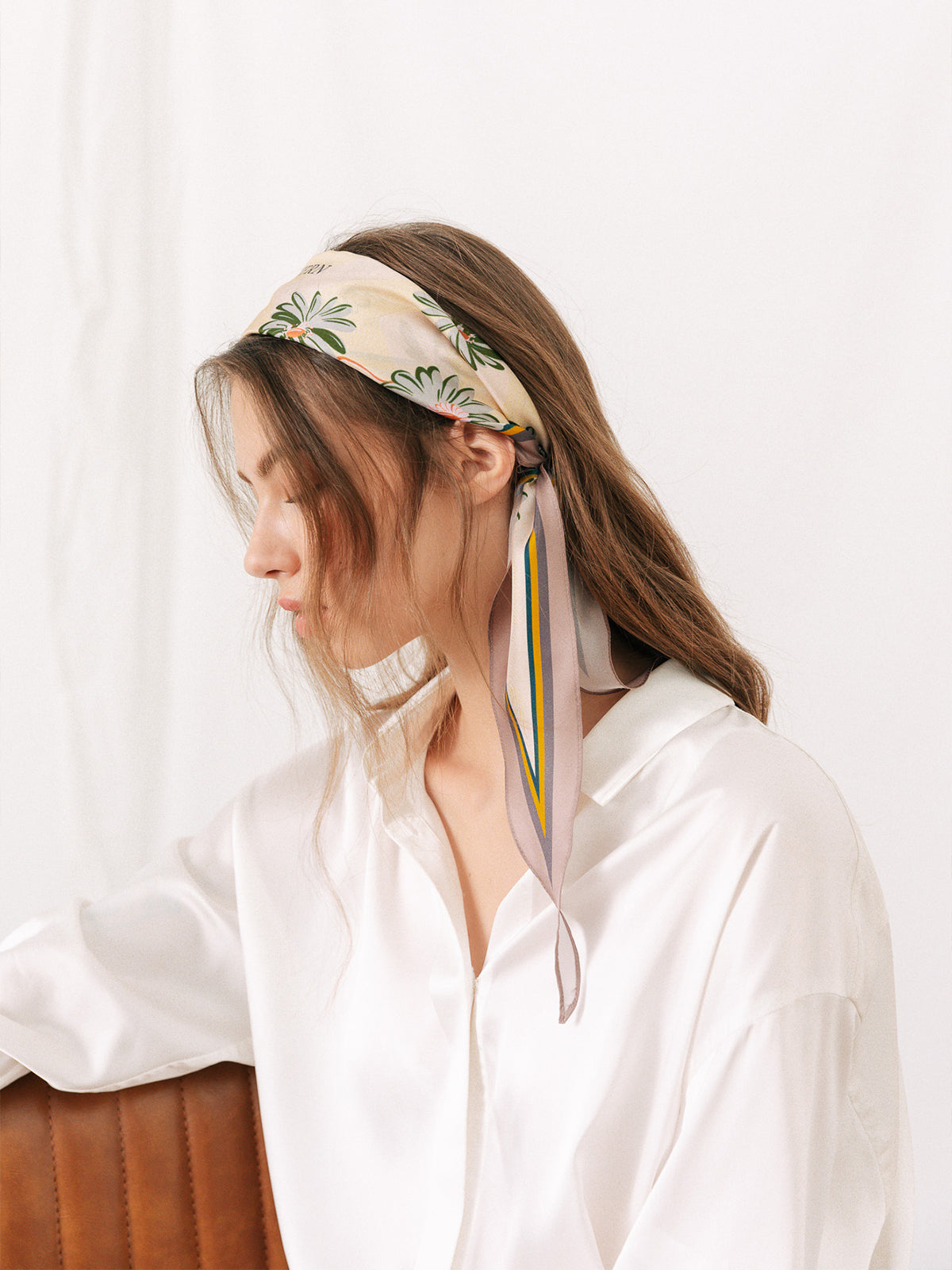 "Daisy" Silk Diamond Neckerchief - LOST PATTERN Silk Bandana