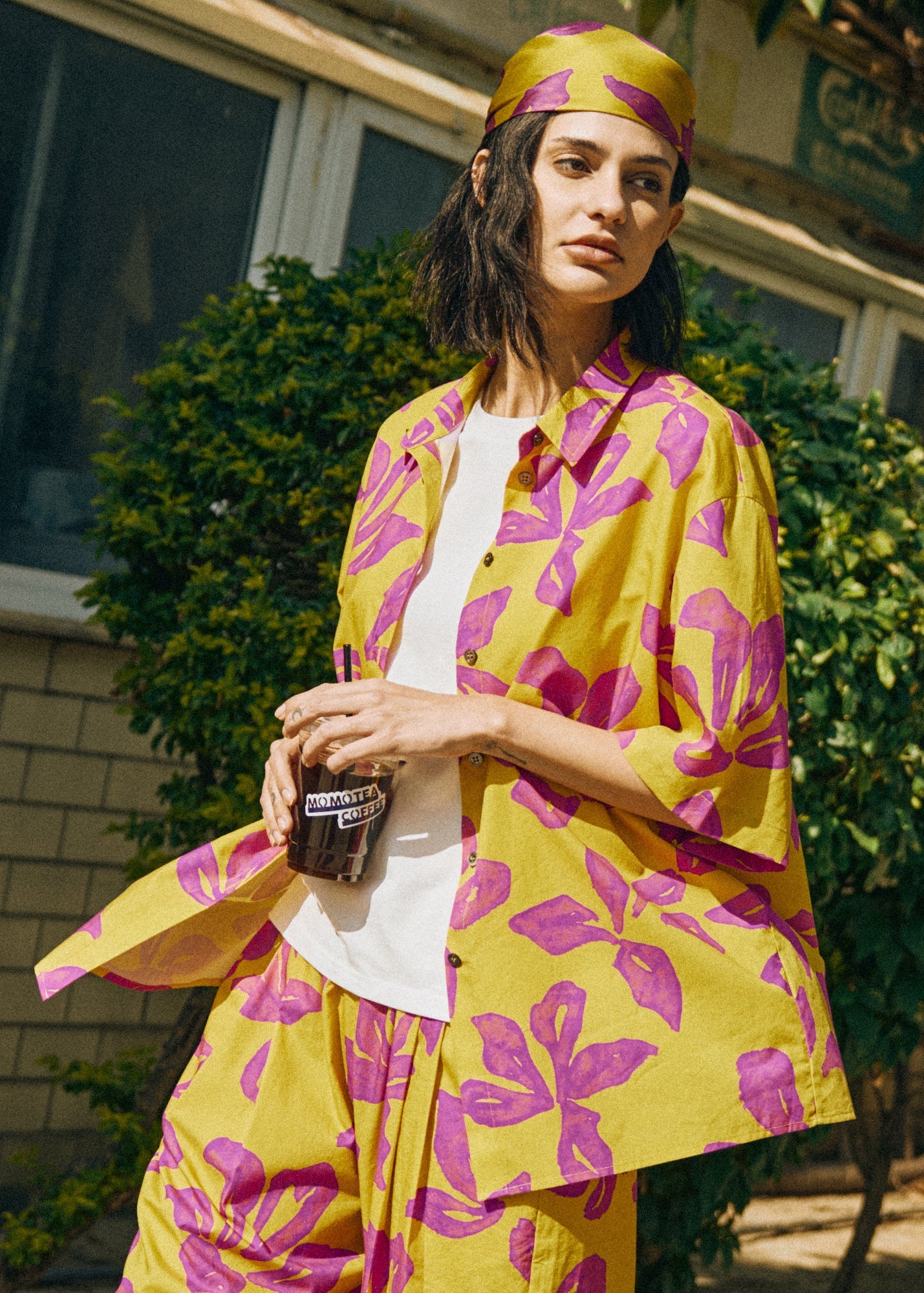 “Tropical Bliss” Oversized Shirt - Golden Hour