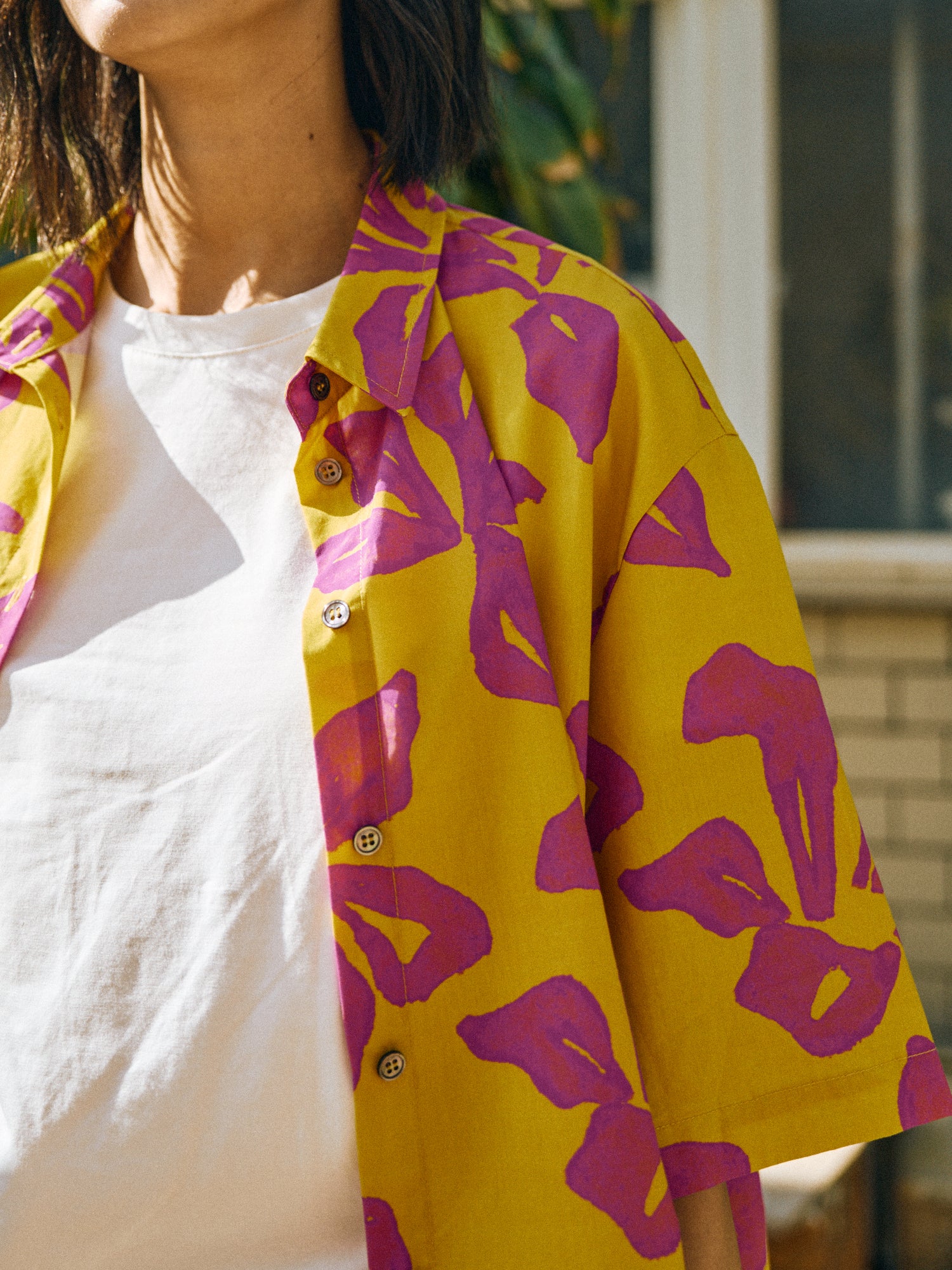 “Tropical Bliss” Oversized Shirt - Golden Hour