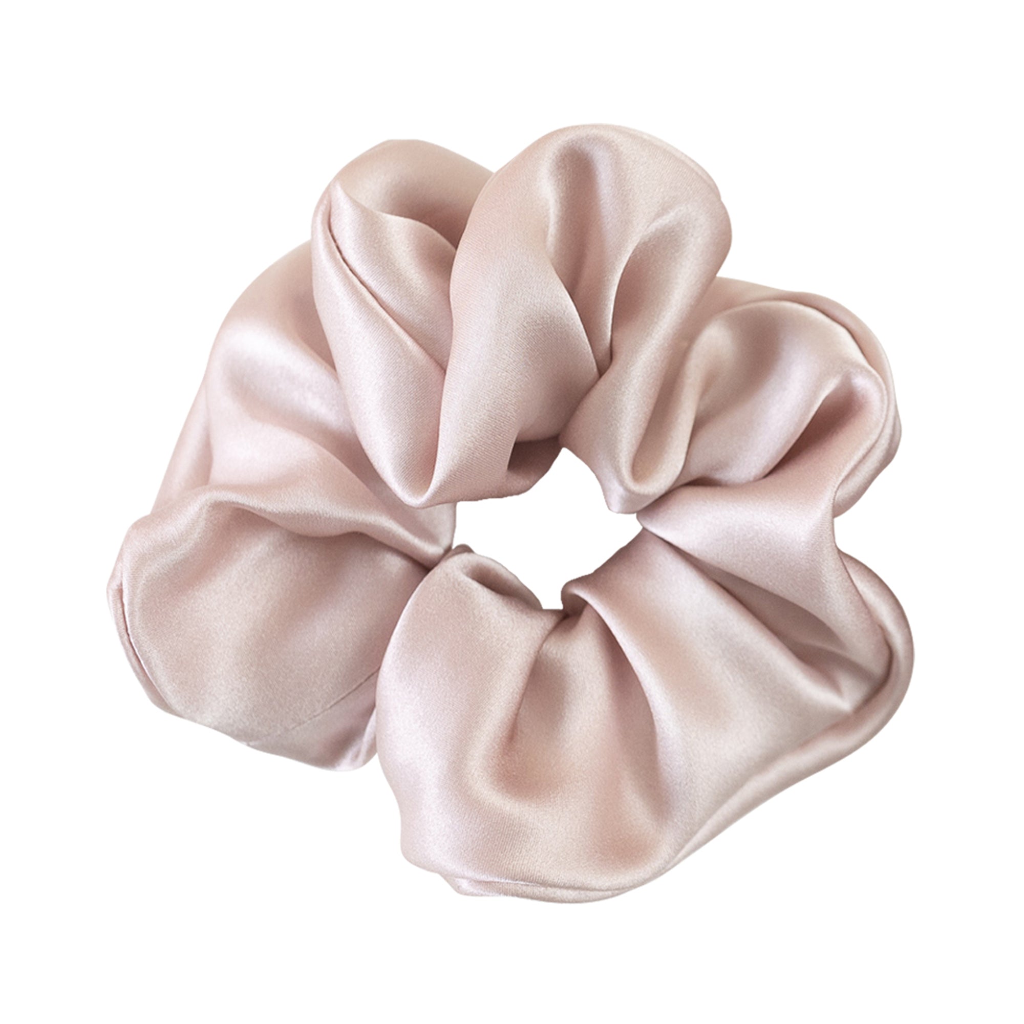 "Silken Hair" Silk Scrunchie Hair Tie - Pale Rose - Pale Rose - LOST PATTERN Scrunchie