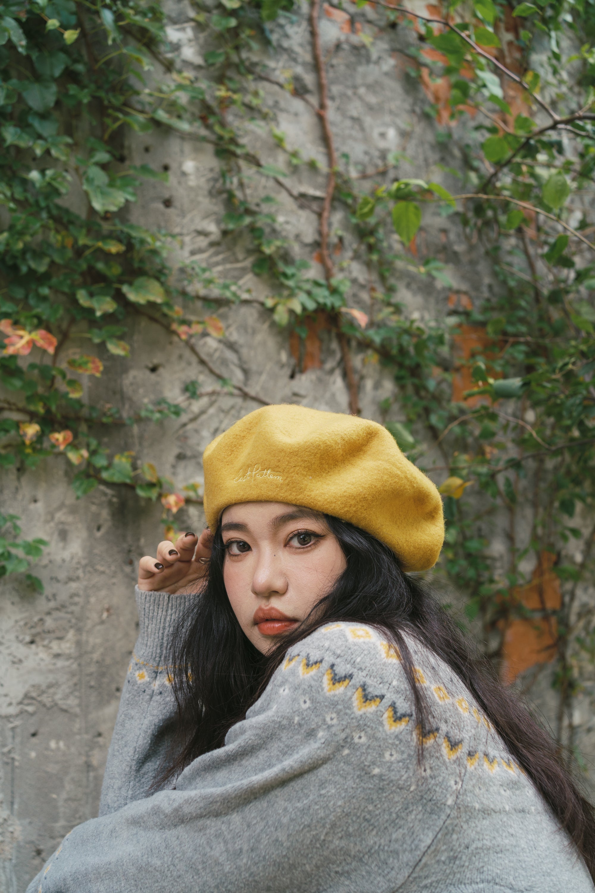 "Bon Chic" Wool Beret Hat - Ginger