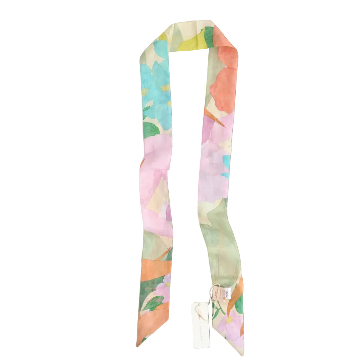 Lost Pattern x Free People "Cartagena" Silk-Cotton Skinny Scarf - Champagne