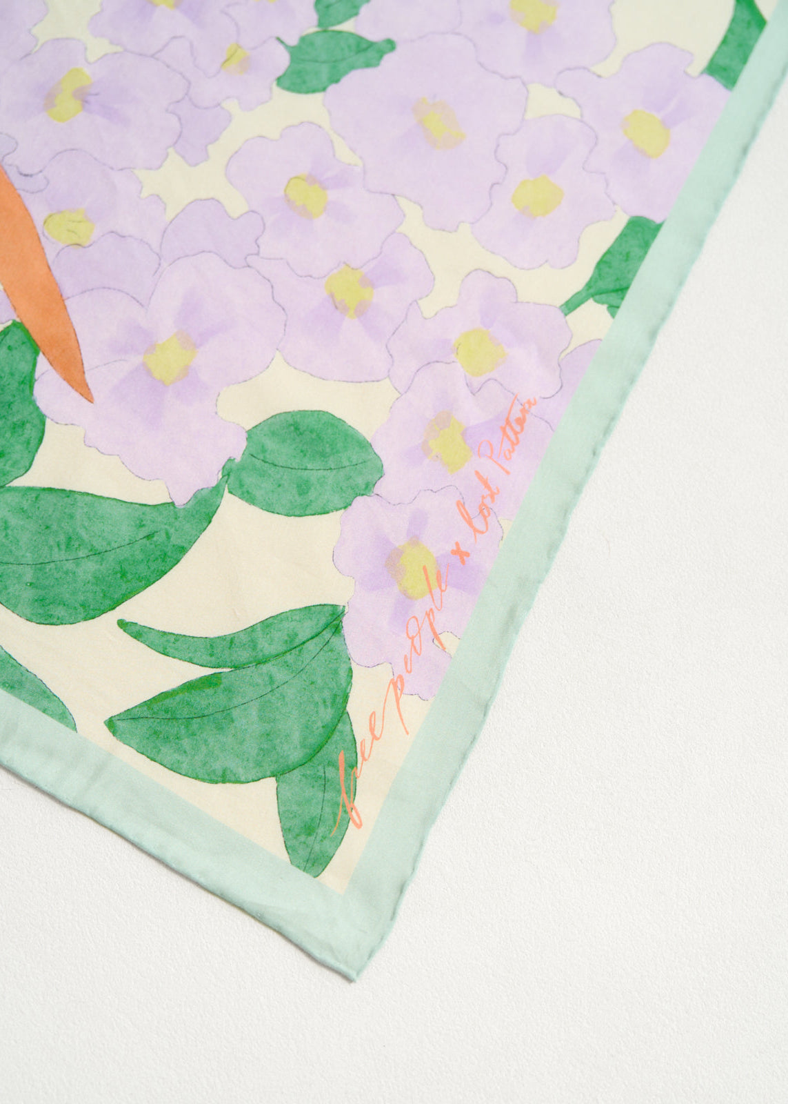 Lost Pattern x Free People “Cartagena” Silk-Cotton Triangle Scarf - Champagne