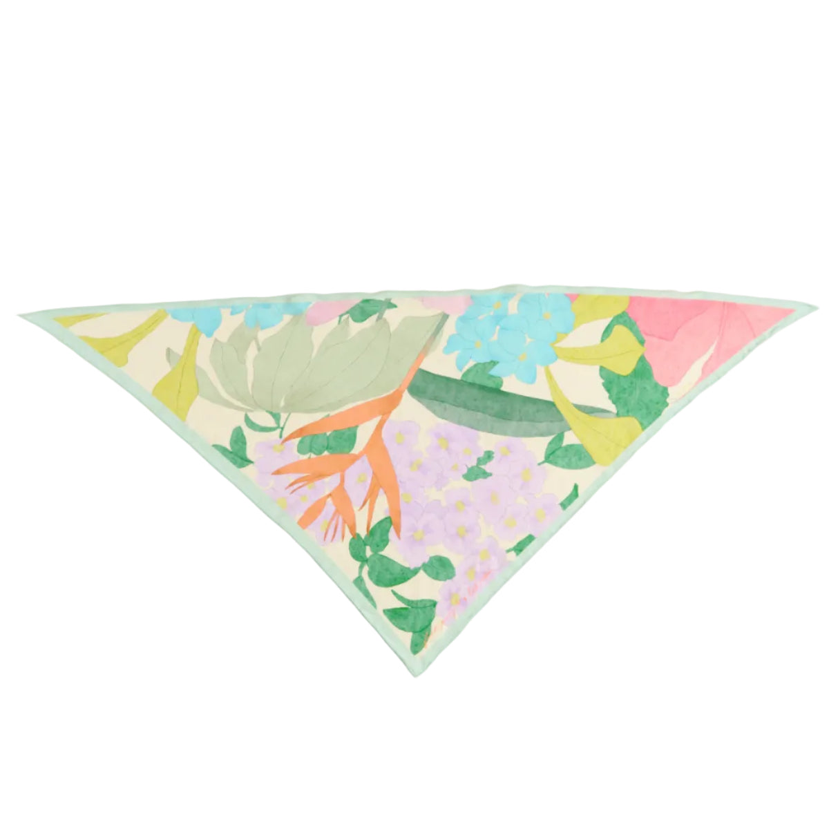 Lost Pattern x Free People “Cartagena” Silk-Cotton Triangle Scarf - Champagne