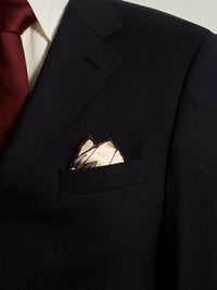 "Camellia" Silk Pocket Square & Large Silk Scarf Set -Khaki