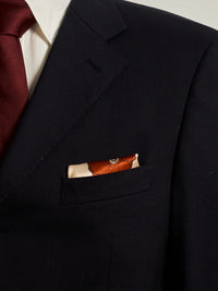 "Camellia" Silk Pocket Square & Large Silk Scarf Set -Khaki