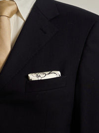 "New York In Sketches" Silk Pocket Square & Silk Scarf Set - Black & White