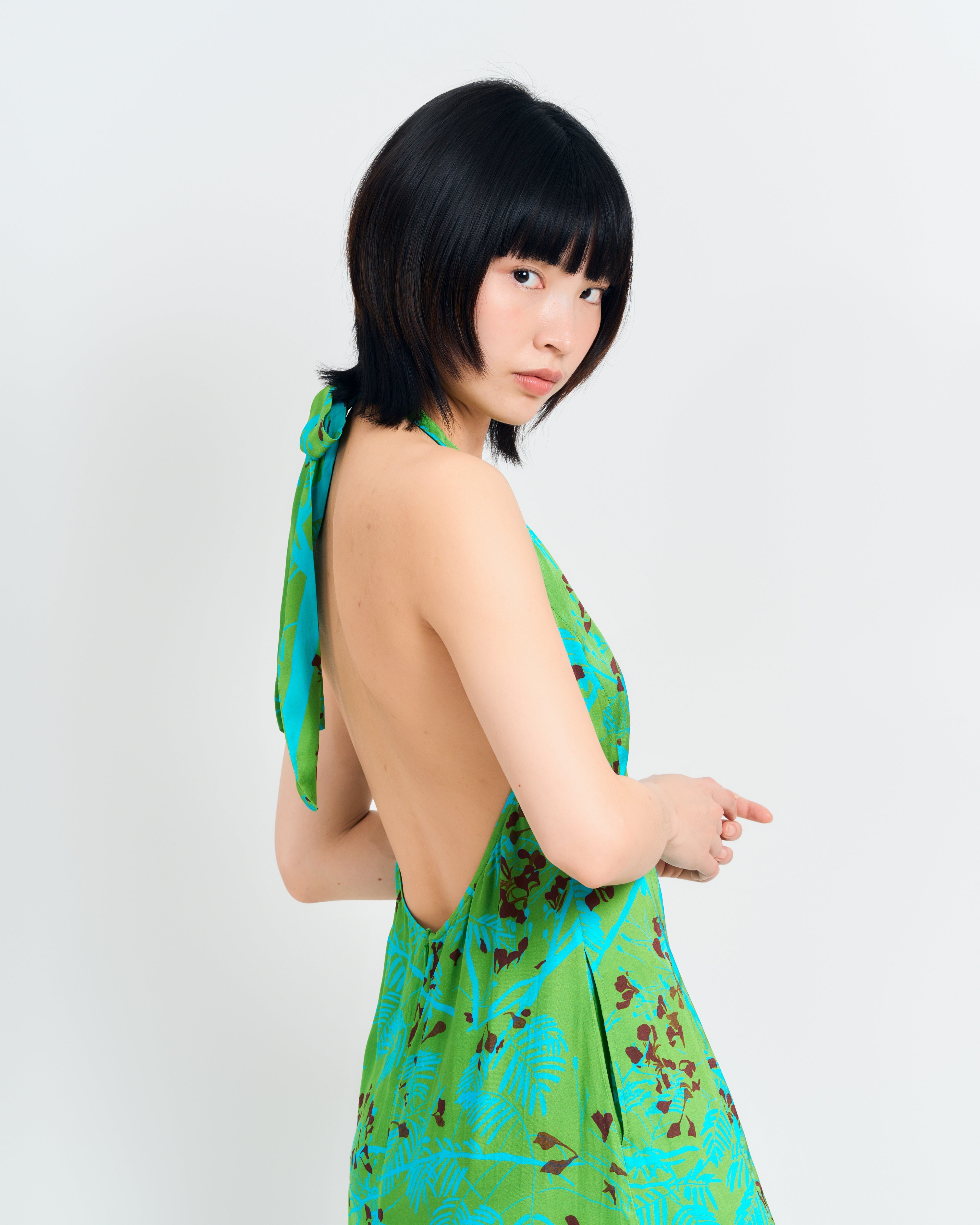 Lost Pattern Women's Coco Dream Halter Midi Dress - Green - Casual dresses Lost Pattern Women's Coco Dream Halter Midi Dress - Green - Casual dresses