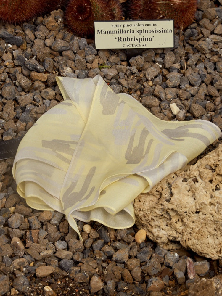 Lost Pattern x NYBG "Oasis Charms" Silk Chiffon Neck Scarf - Yellow