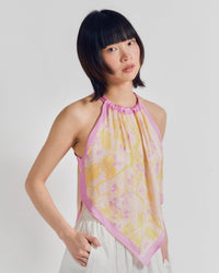 “Coco Dream” Halter Scarf Top - Yellow
