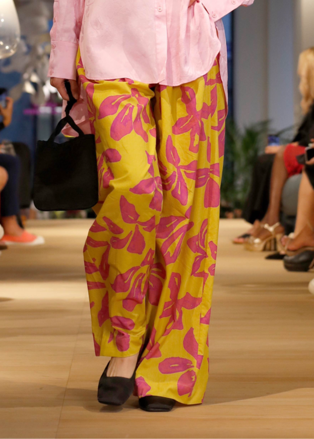 “Tropical Bliss” Wide-Leg Palazzo Pants - Golden Hour - S - LOST PATTERN Pants