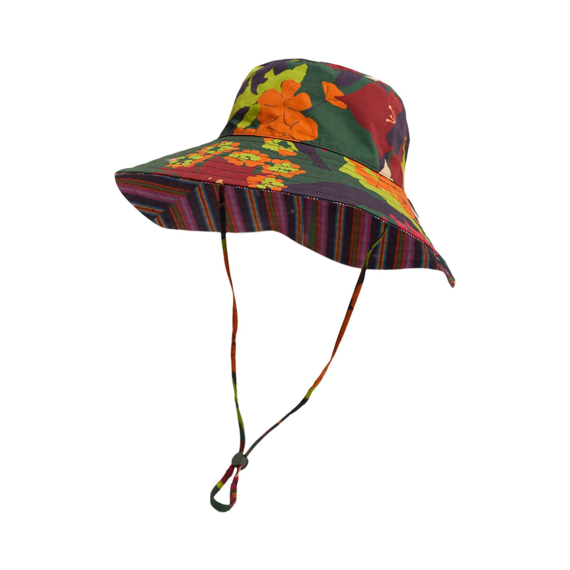 FRIDA x LOST PATTERN "Frida's Garden" Cotton Reversible Sun Hat - Green - Green - LOST PATTERN Hats