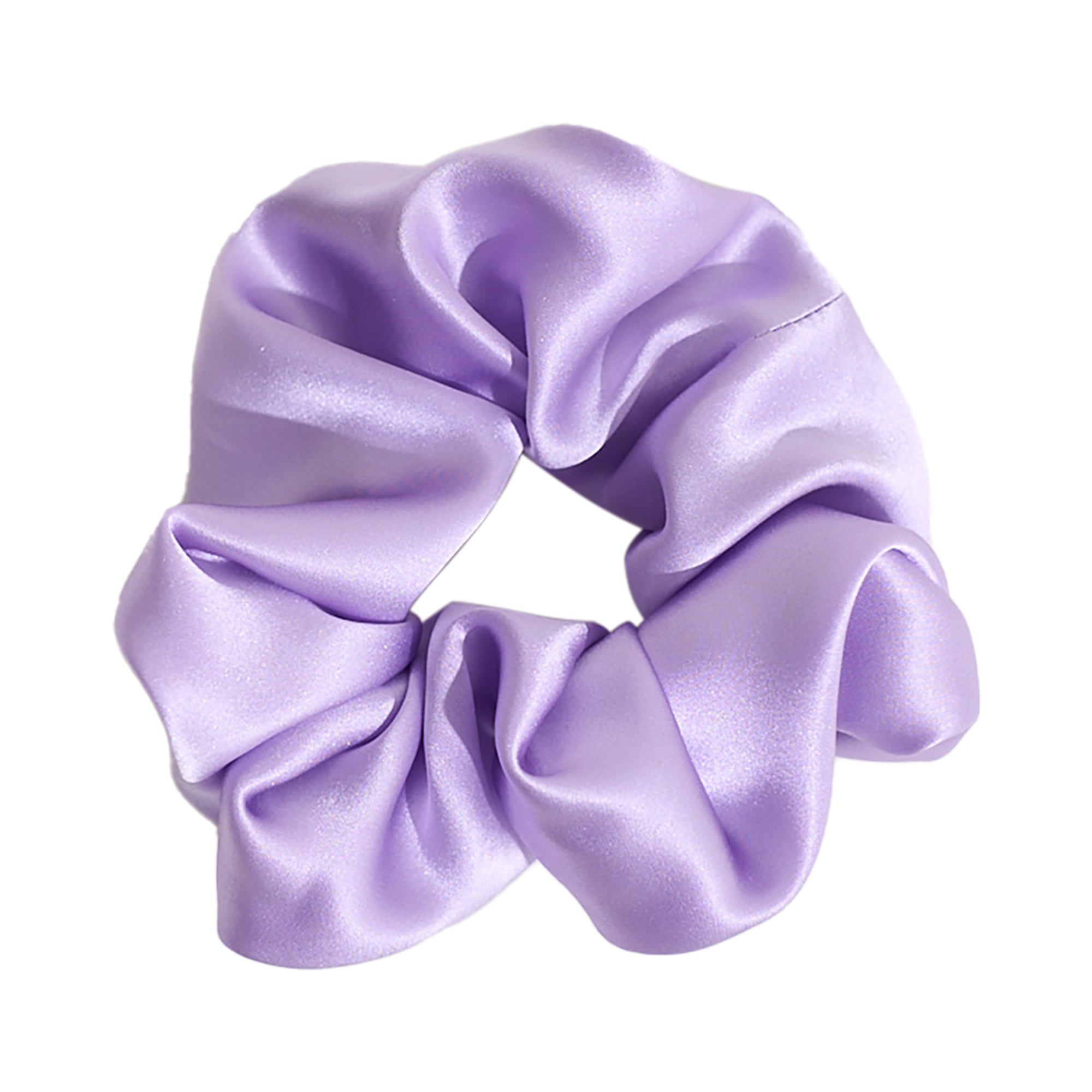 "Silken Hair" Silk Scrunchie Hair Tie - Purple - Purple - LOST PATTERN Scrunchie