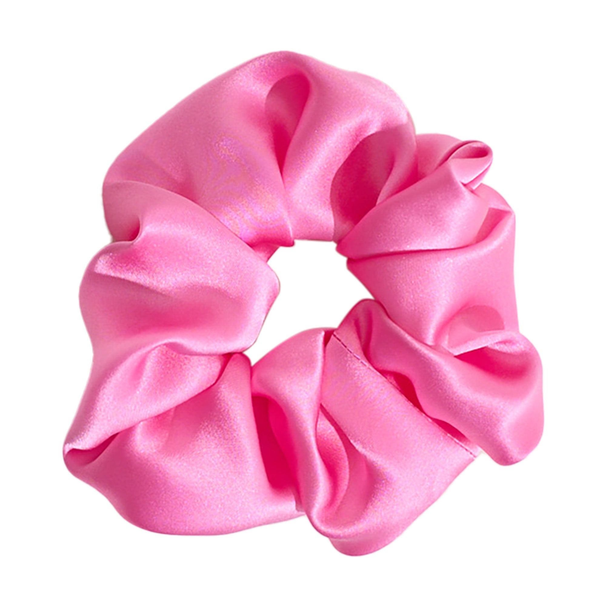 "Silken Hair" Silk Scrunchie Hair Tie - Pink - Pink - LOST PATTERN Scrunchie