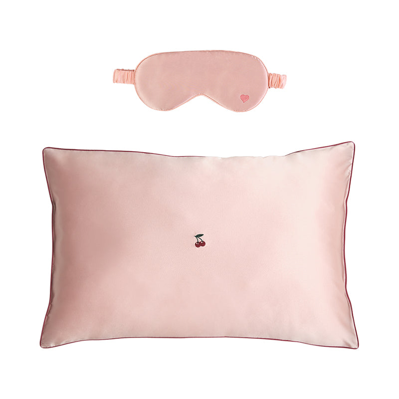 "Love Cherries" Silk Sleep Set - Pink