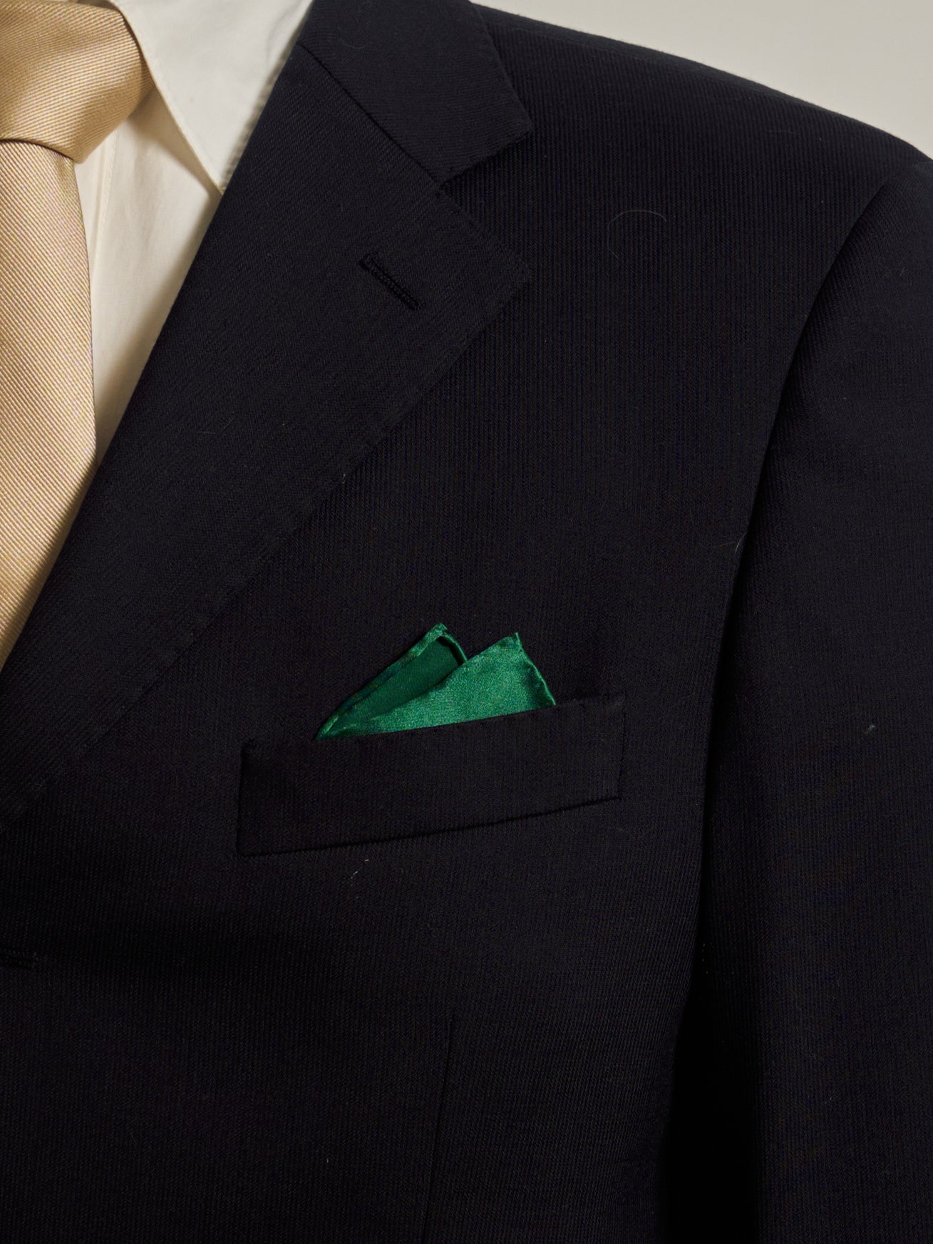 "Dapper Fold" Silk Pocket Square - Deep Green