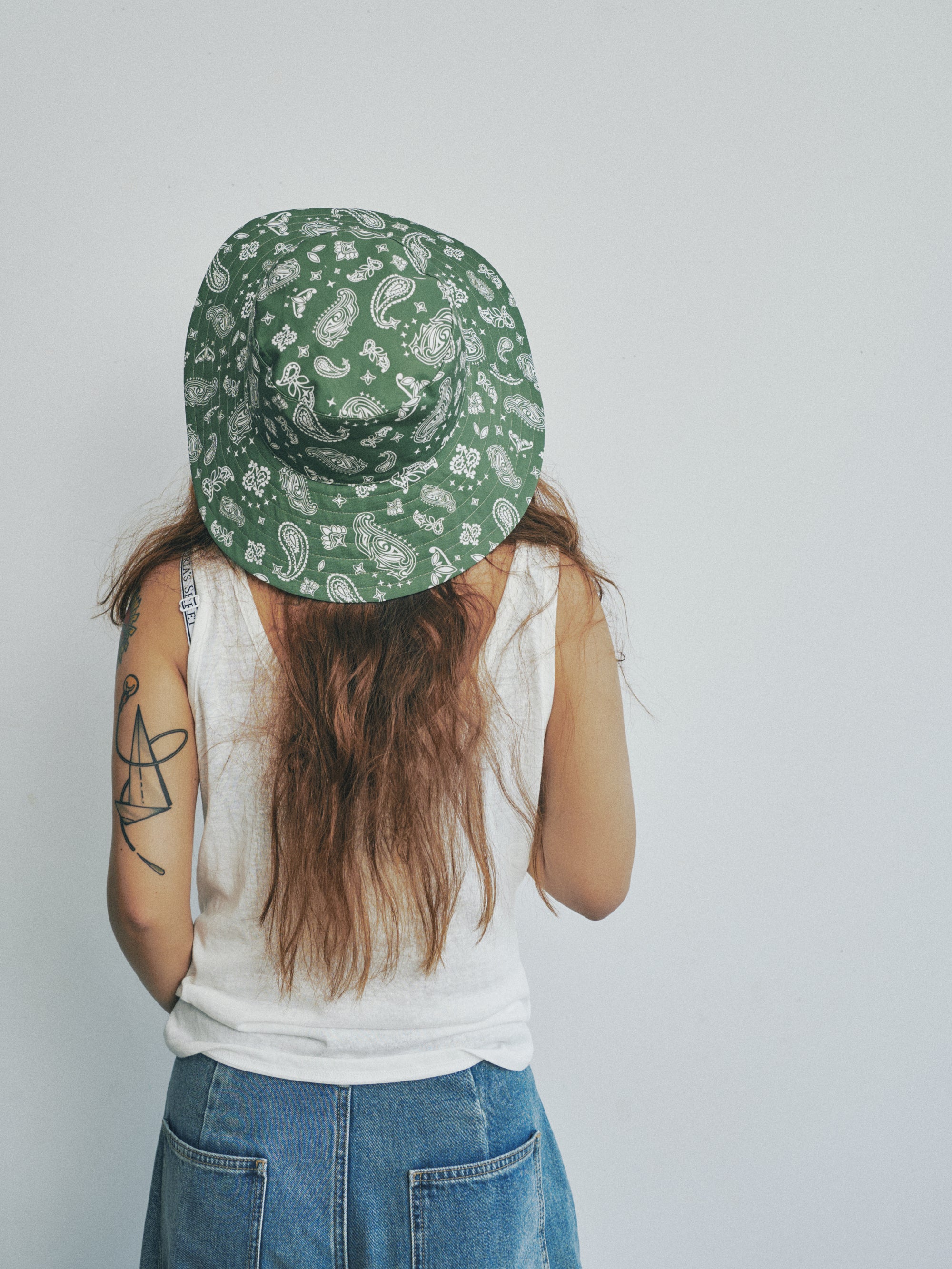 "Paisley" Cotton Reversible Sun Hat - Sagebrush Green