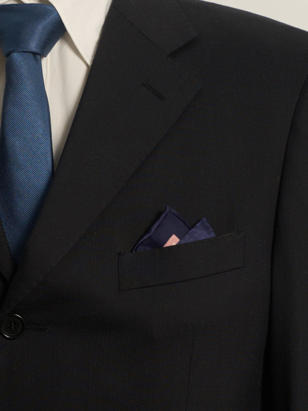 "Checkerboard" Silk Pocket Square - Blue