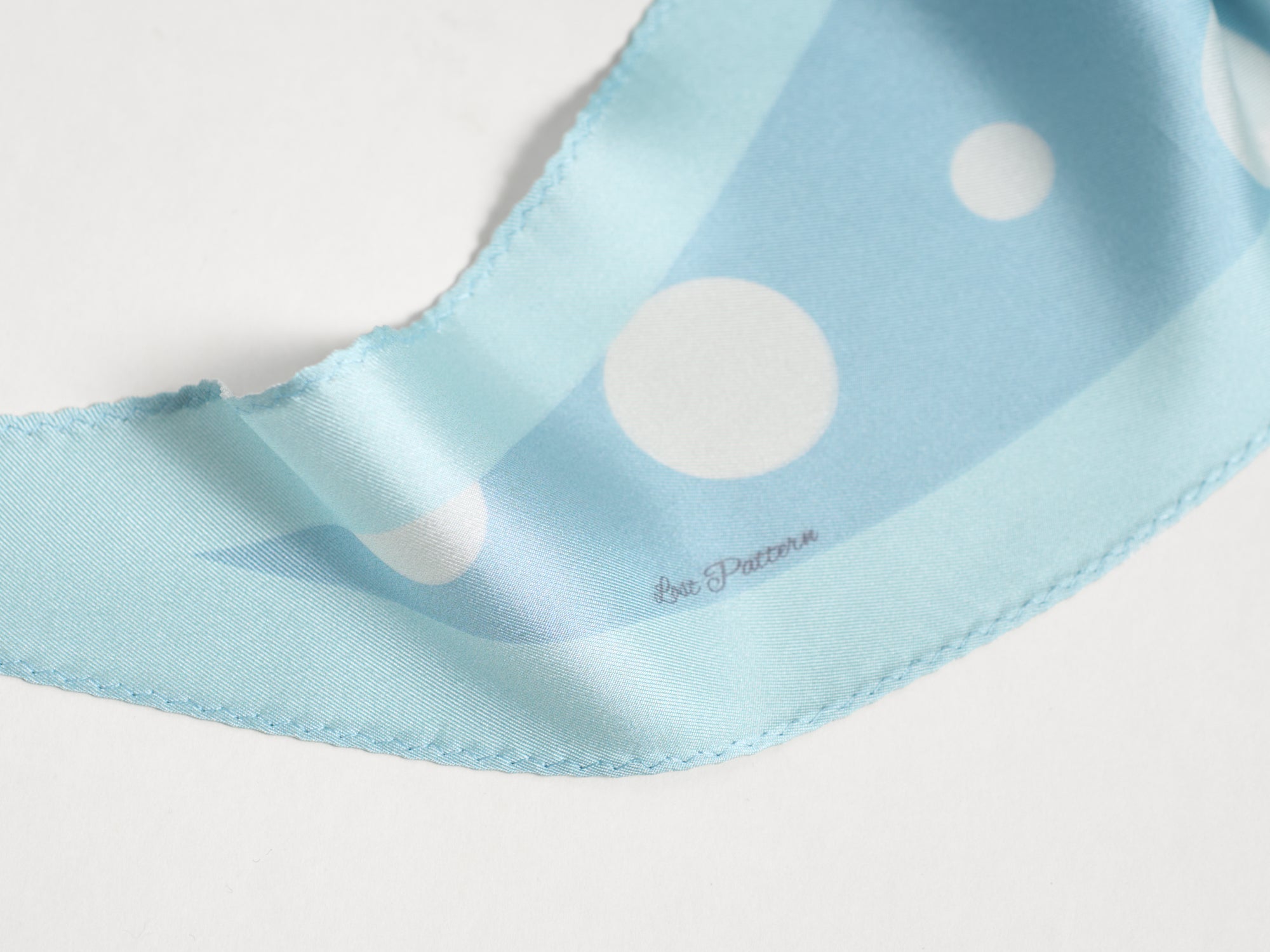 "Retro Polka" Silk Diamond Neckerchief - Baby Blue