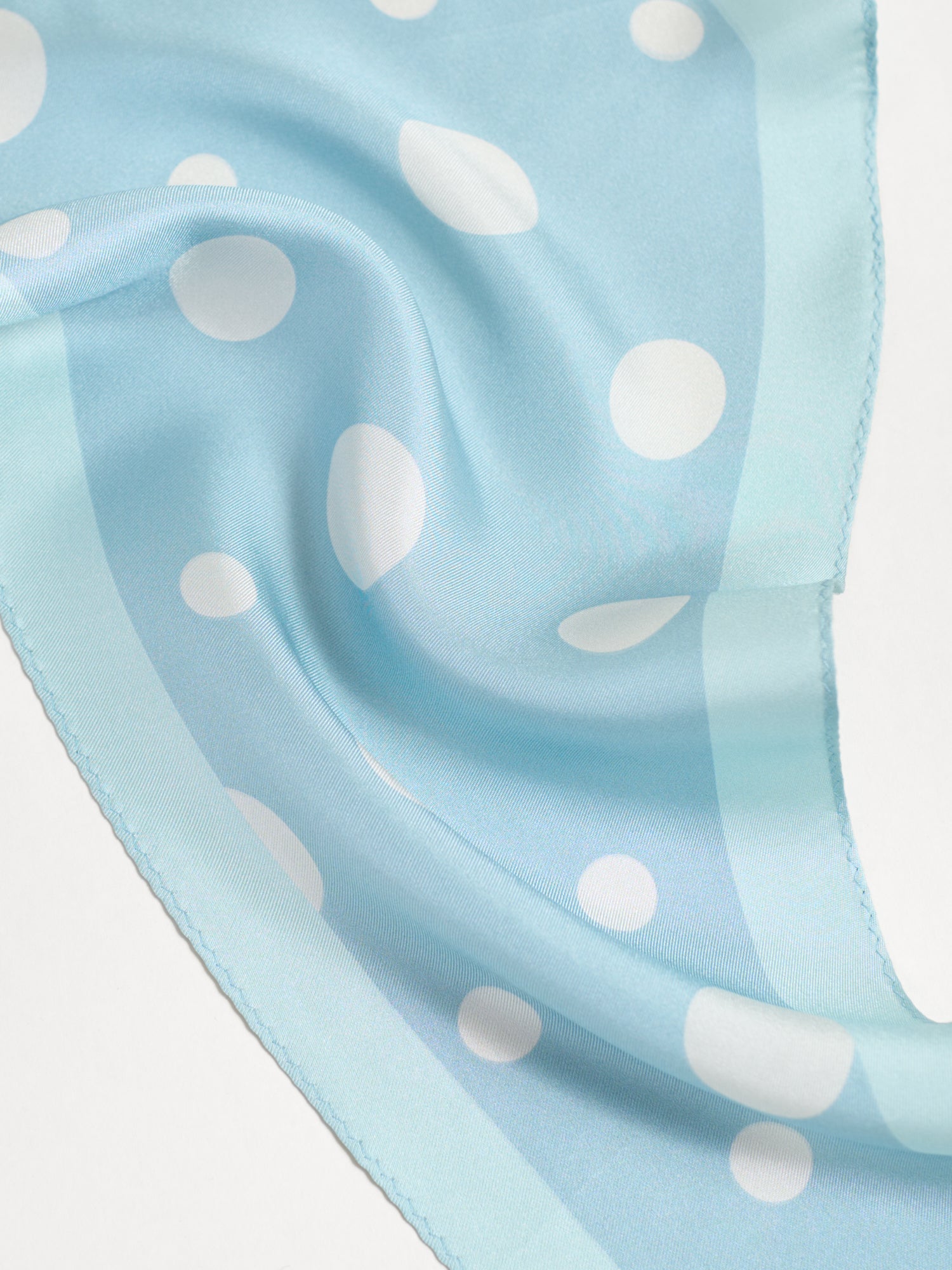 "Retro Polka" Silk Diamond Neckerchief - Baby Blue