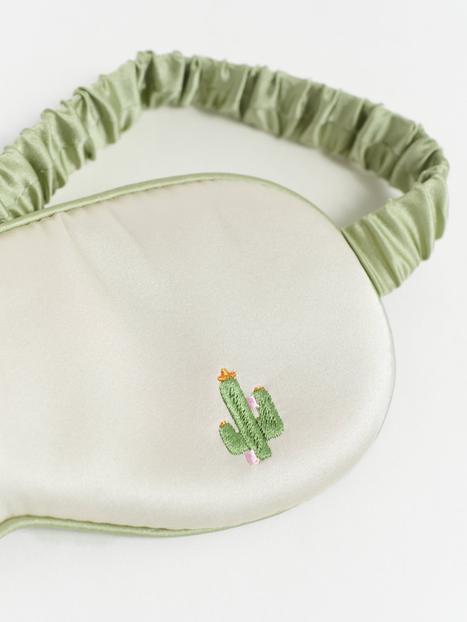 “Cactus" Silk Sleep Eye Mask - Beige