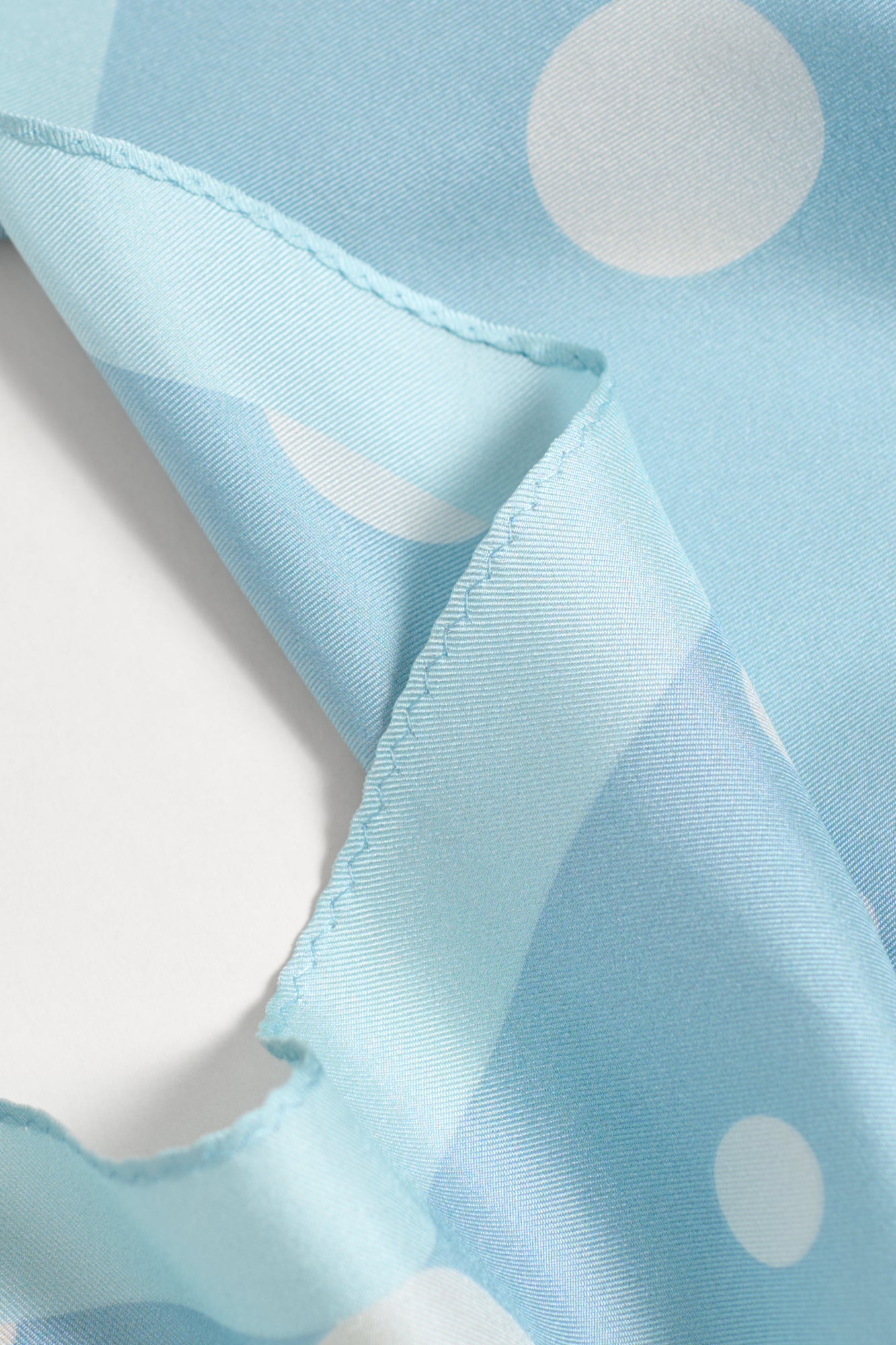 "Retro Polka" Silk Diamond Neckerchief - Baby Blue