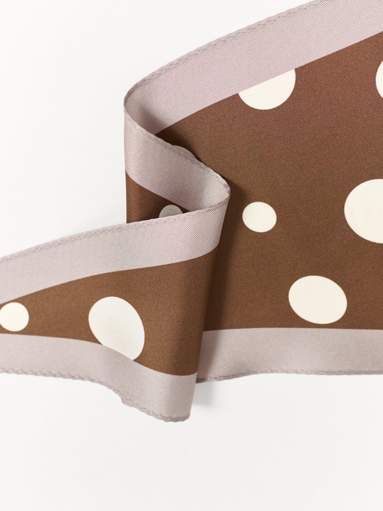 "Retro Polka" Silk Diamond Neckerchief - Coffee