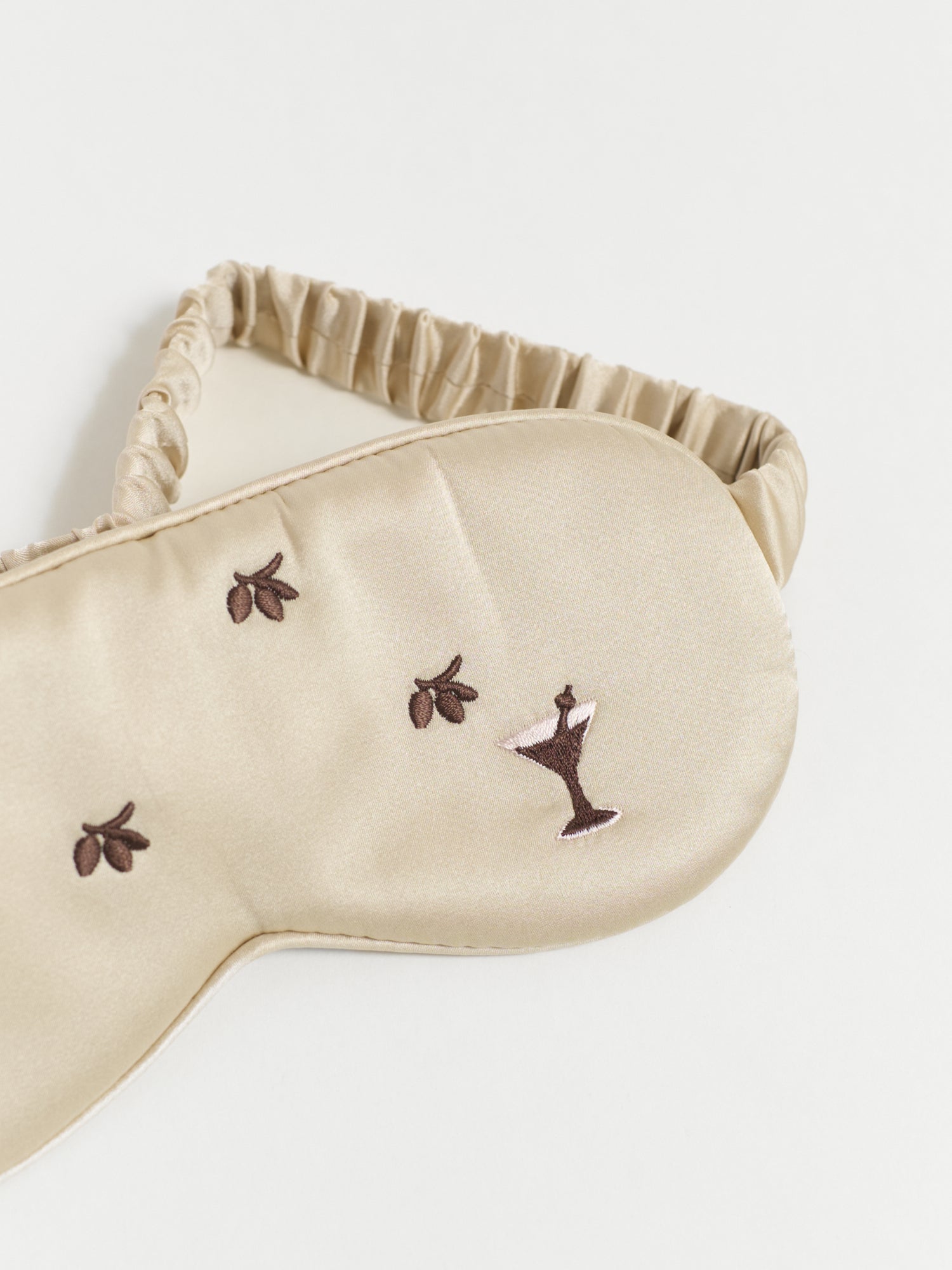 "Martini" Silk Sleep Eye Mask - Champagne