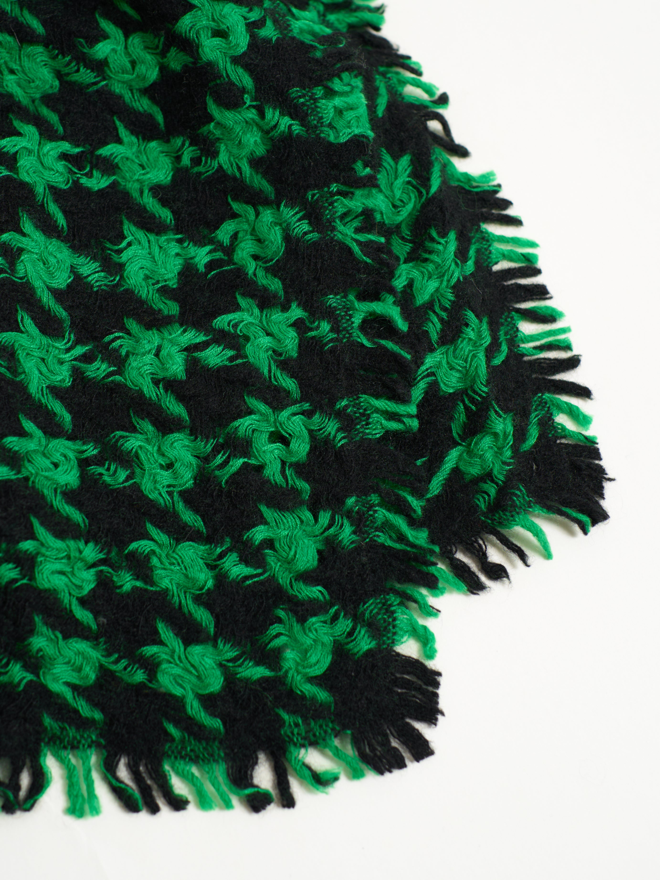"Houndstooth" Cashmere Scarf - Forest Green