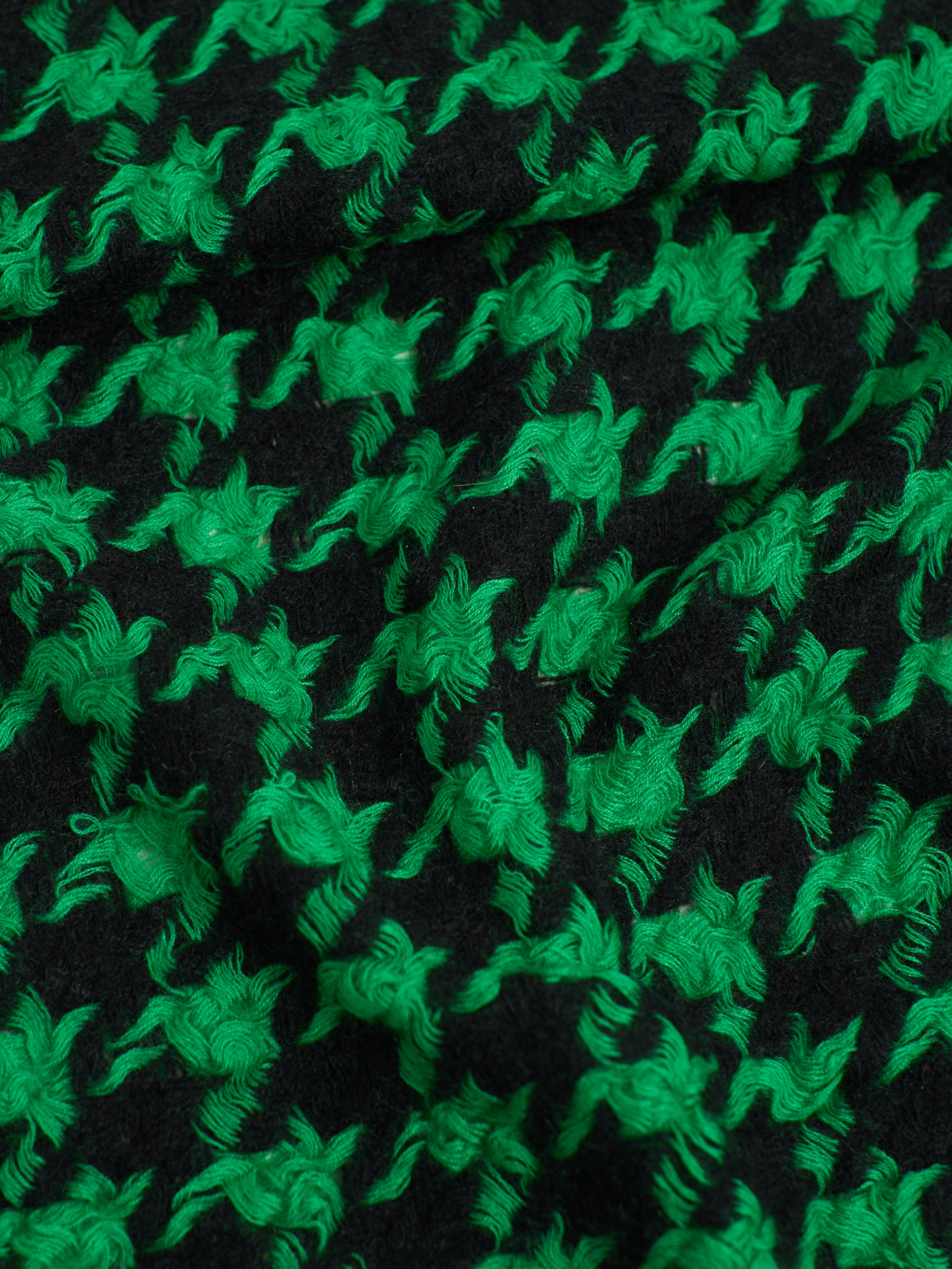 "Houndstooth" Cashmere Scarf - Forest Green