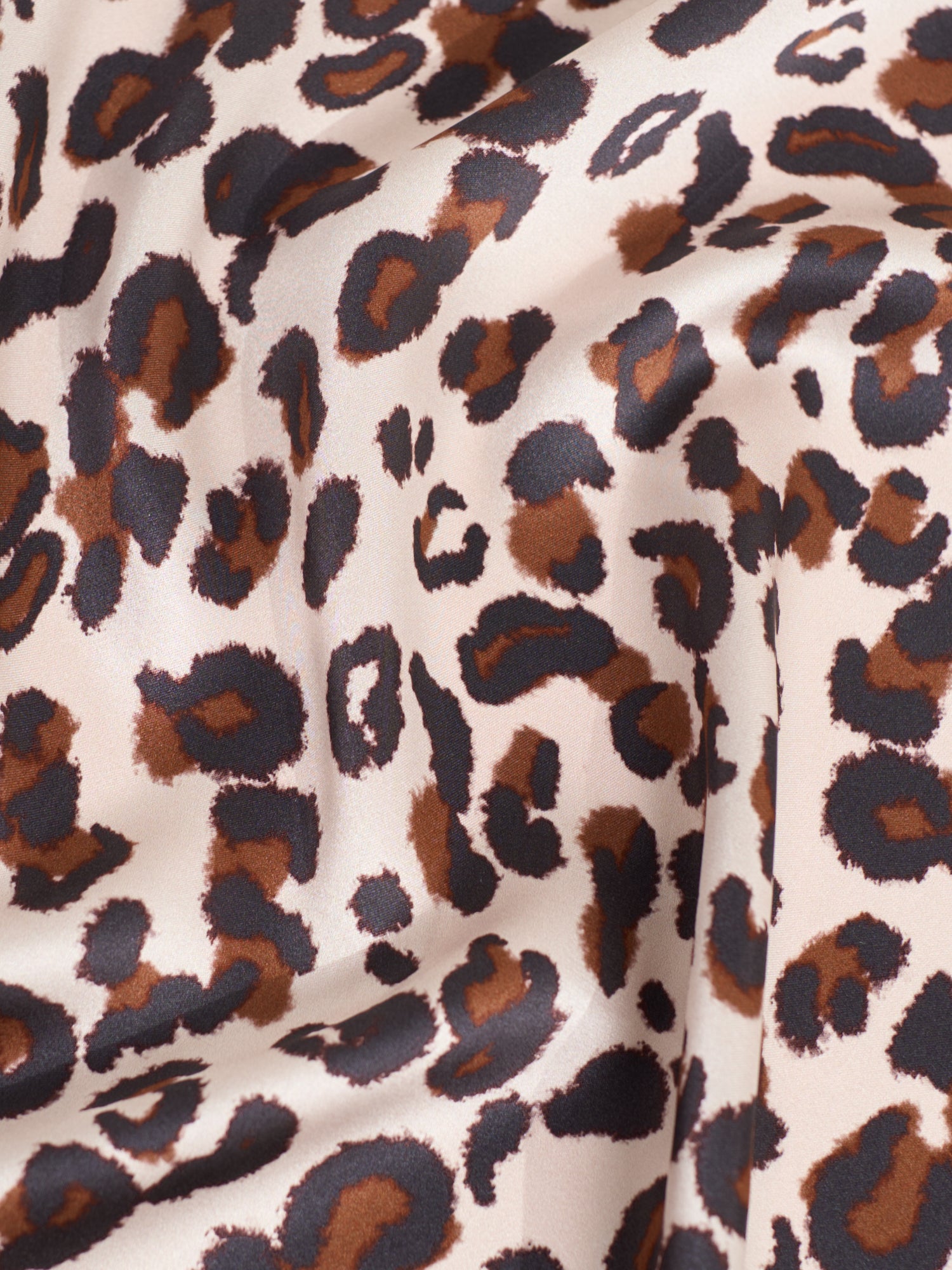 “Spot Chic" Silk Bandana Scarf - Blush Leopard