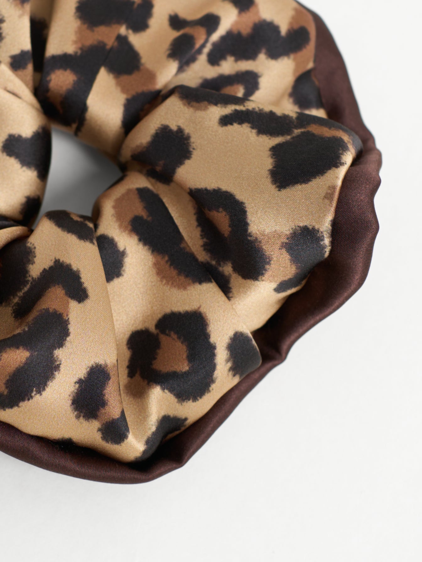 "Spot Chic" Oversized Silk Scrunchie - Classic Leopard