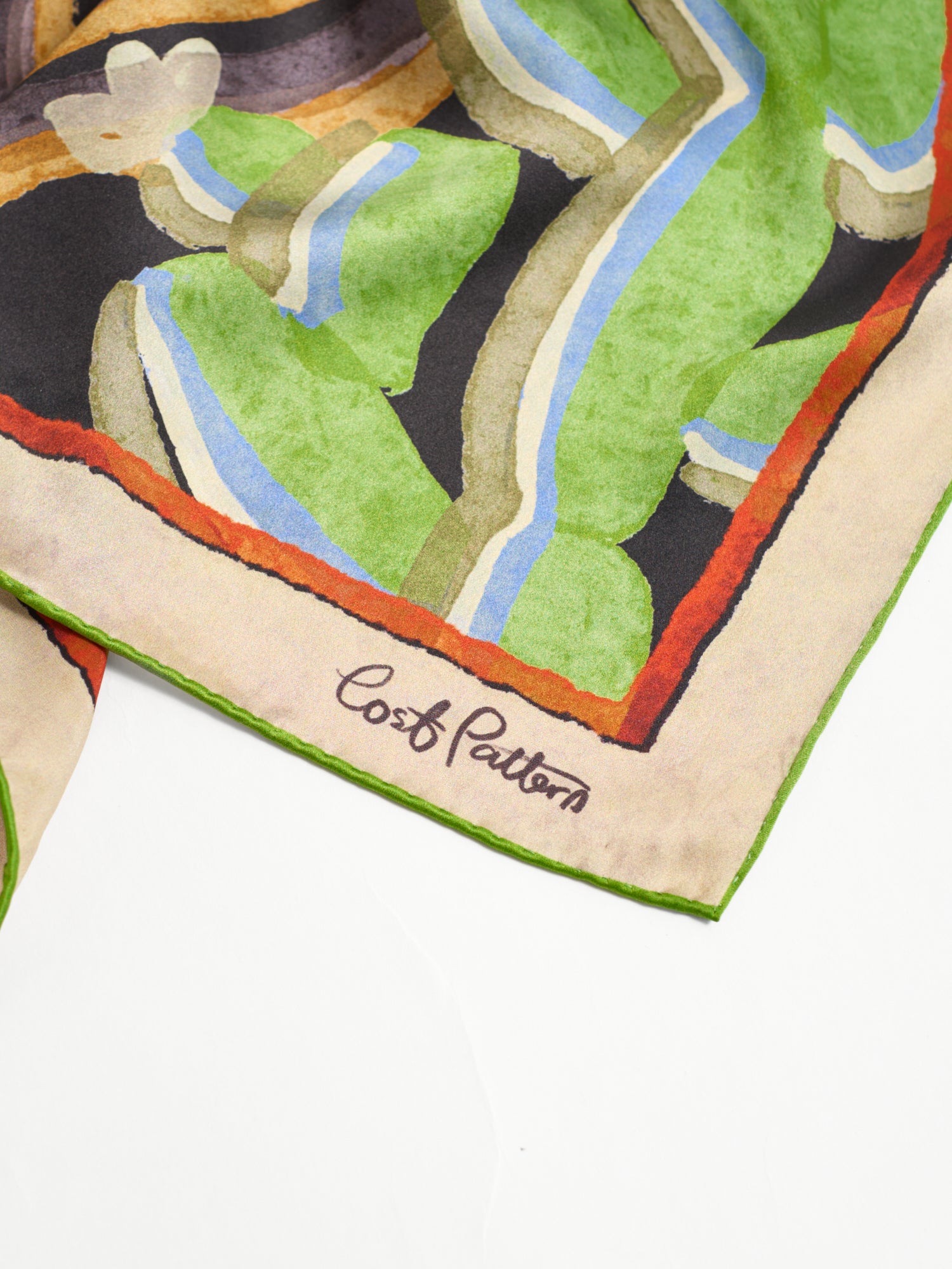 "Ethereal Mirage" Large Silk Scarf - Dark Brown