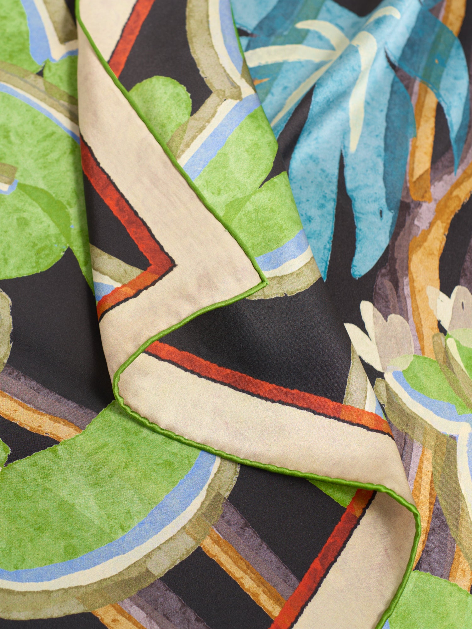 "Ethereal Mirage" Large Silk Scarf - Dark Brown