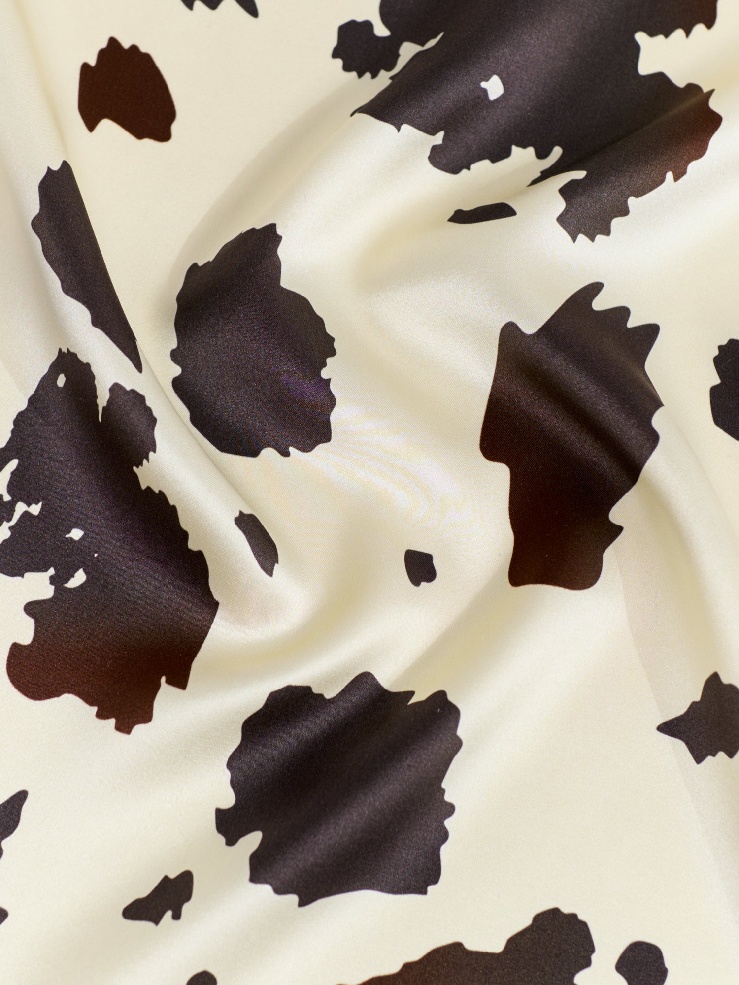 “Spot Chic" Silk Bandana Scarf - Cow Print
